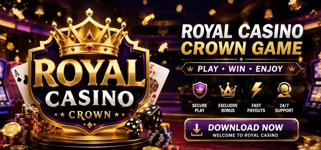 Royal Casino Crown Game Download official guide with Royal Casino logo and mobile gaming interface